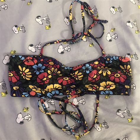 Lazy Oaf Floral Bandeau Bikini Top Brand New Never Depop