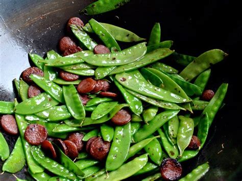 Stir Fried Snow Peas With Chinese Sausage Recipe