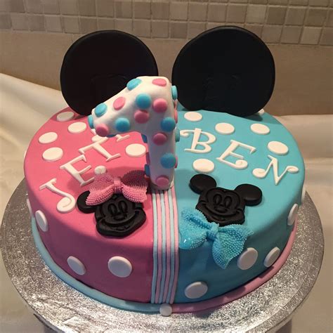 Minni und Mickey Mouse Motivtorte für Zwillinge Zwillinge geburtstag