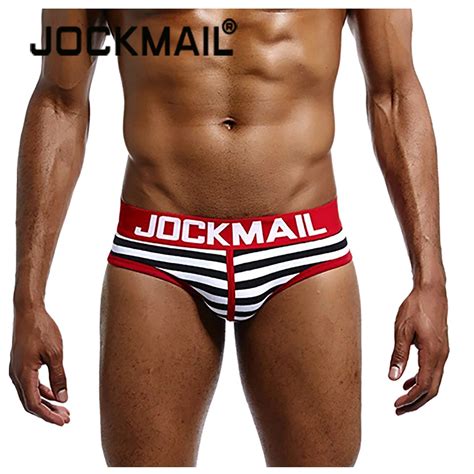 JOCKMAIL Ropa Interior Sexy Gay Para Hombre Calzoncillos De Algod N A Rayas Cueca