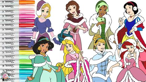 Disney Princess Coloring Book Compilation Snow White Belle Tiana