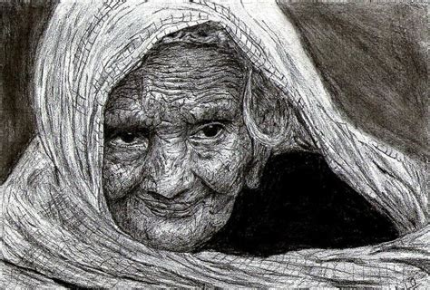 Old Lady Pencil Sketch Human Art Pencil Sketch Artwork