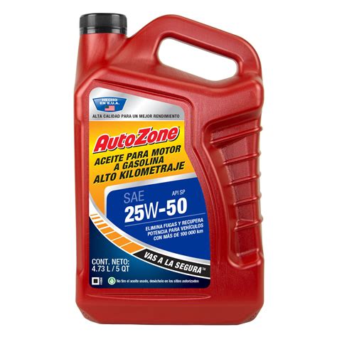 AutoZone Aceite para motor alto kilometraje 25W-50 5 L
