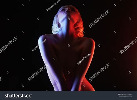 Nude Woman Colorful Bright Lights Posing Stock Photo Shutterstock