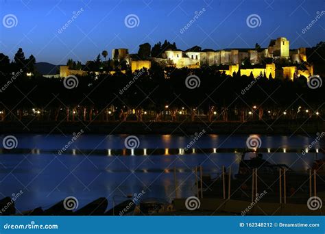 Night Views Of Al Andalus Malaga Andalusia Spain Stock Photo Image