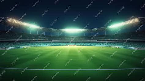 Premium AI Image | Cricket stadium in lights and flashes Generative ai