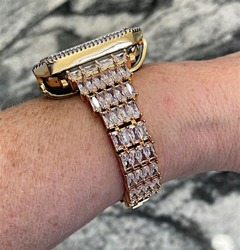 High End Yellow Gold Lab Diamond Apple Watch Band And Or Lab Etsy