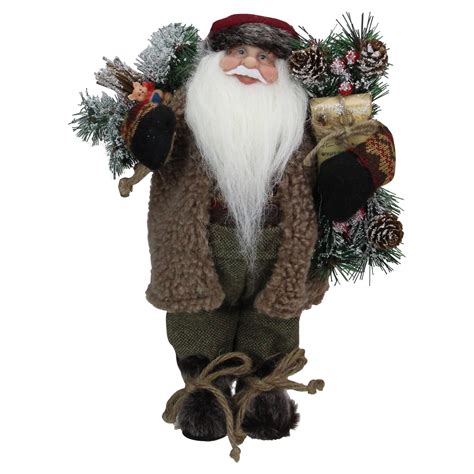 Brown Standing Santa Claus Christmas Figurine Walmart