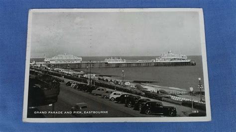 Vintage Postcard Grand Parade And Pier Eastbourne Sussex B1 Europe