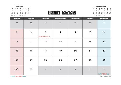 July 2023 Calendar With Holidays Free (23271)