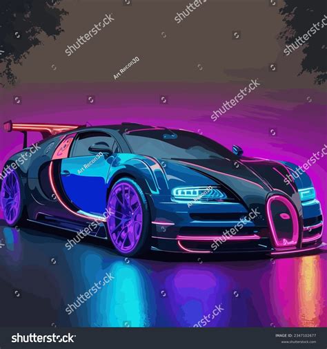 Neon Bugatti Veyron Super Car Stock Illustration 2347102677 | Shutterstock