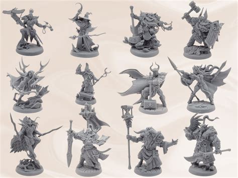 Dnd High-level Character Miniatures 12pc Starter Pack Dungeons and ...