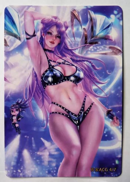 Carte Sexy Girl Manga Mint Holo Prism Girl Waifu League Of Legends Ahri