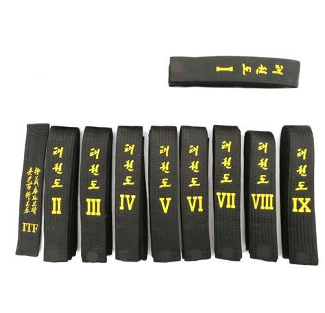 Dan Belts -- Vertical Rank - www.Taekwondo-Supplies.com