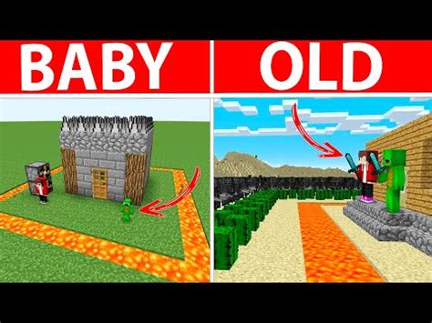 Baby Mikey & JJ vs Old Maizen built a Secure House - Minecraft (Maizen ...