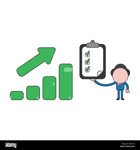 Vector Illustration Concept Of Businessman Character With Sales Bar