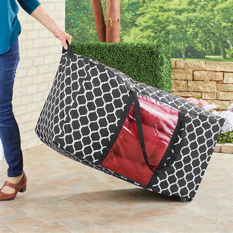 Zippered Patio Cushion Storage Bag Rolling Totes | Collections Etc.