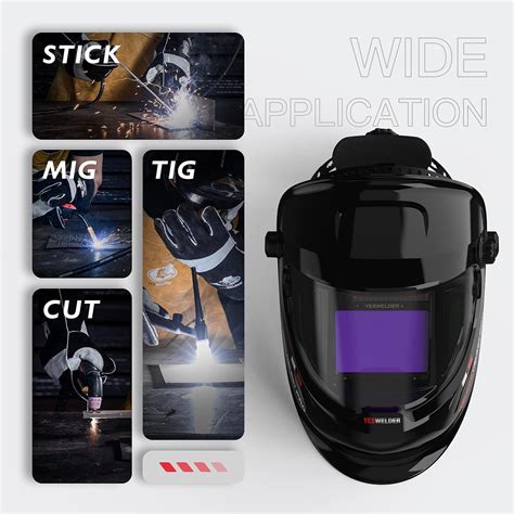 Buy Yeswelder Large Viewing True Color Solar Powered Auto Darkening Welding Helmet With Side