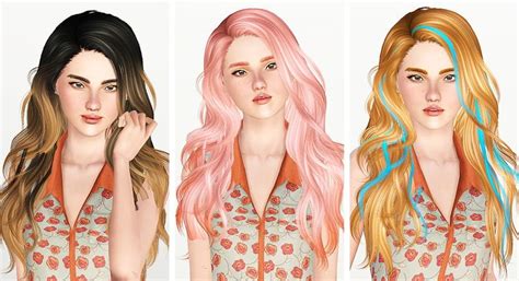 Three Different Colored Hair Styles For Females