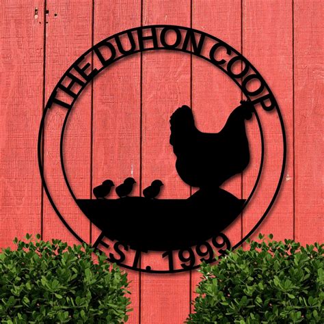 Personalized Chicken Coop Sign Custom Hen House Sign Metal Etsy