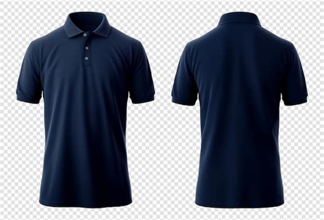 Navy Polo Shirt Mockup Front And Back View Premium AI Generated PSD