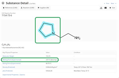 使用search Field和化学结构查找物质 Cas Product Help