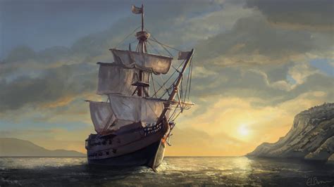 Pirate Ship Painting at PaintingValley.com | Explore collection of ...