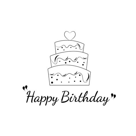 Happy Birthday Cake Vector Illustration With White Background 21692035