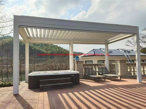 Outdoor Metal Roof Automatic Awning Patio Balcony Terrace Louver Roofs ...