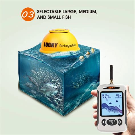 LUCKY FFW718LA Fish Finder 125KHz Portable Alarm Fishfinder 150M