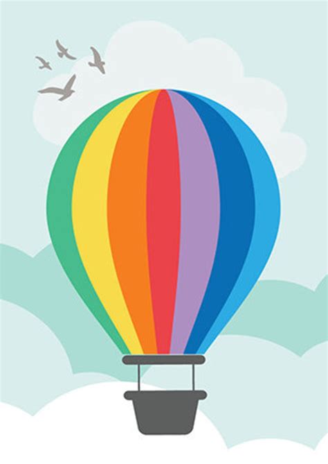 Oh The Places You Ll Go Hot Air Balloon Set Of Prints Etsy