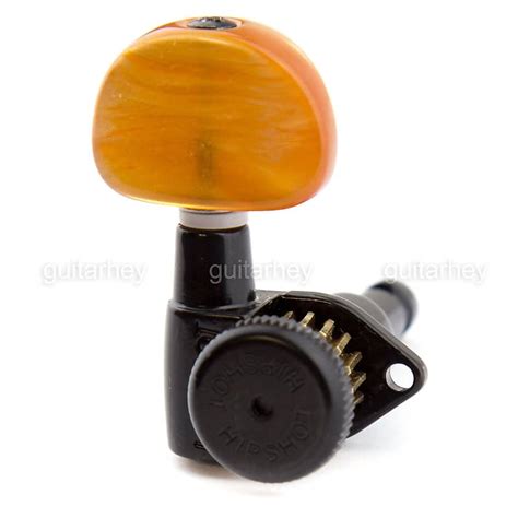 New Hipshot Grip Lock Open Gear Tuners W Large Amber Buttons Reverb