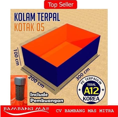 Jual Terpal Kolam Kotak Persegi Dimensi Cm X Cmx Cm Plus