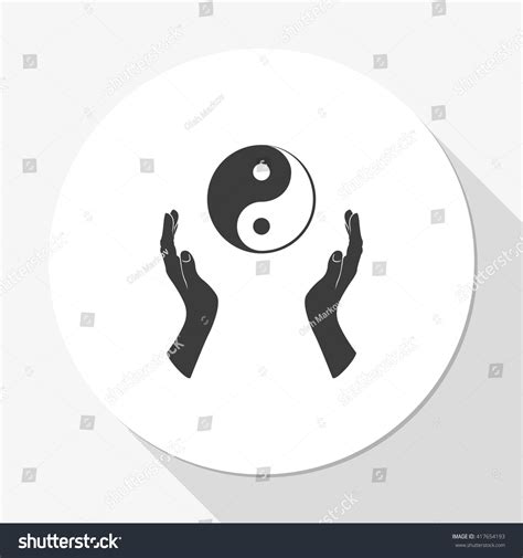 Two Opened Hands Holding Yin Yang Stock Vector Royalty Free