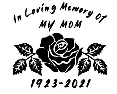 Custom In Loving Memory Of My Mom Vinyl Car Window Decal Etsy