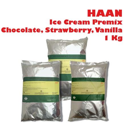 Jual Haan Ice Cream Mix Powder Bubuk Vanilla Chocolate Strawberry 1kg Shopee Indonesia