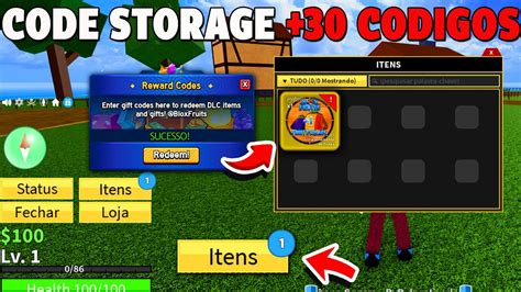 Novo CÓdigo Storage No Blox Fruits 29 CÓdigos De Exp Beli E Reset