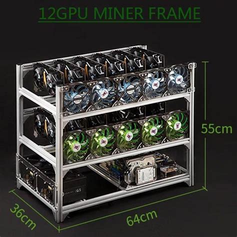 Aluminum Open Air Mining Rig Stackable Frame Case Gpu Shopee Malaysia