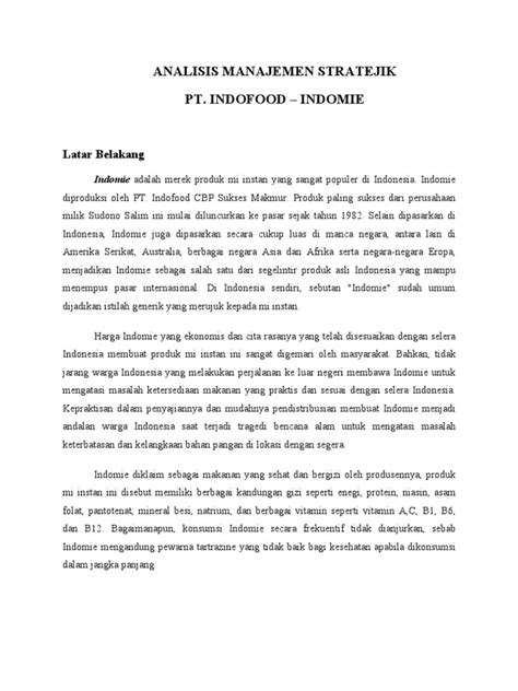 PDF Manajemen Strategik Indomie DOKUMEN TIPS