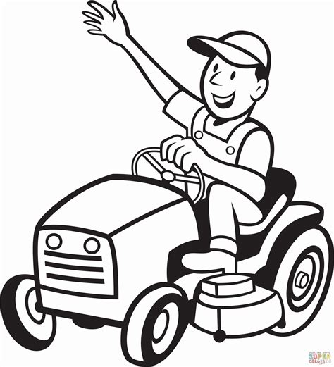 Lawn Mower Coloring Page Printable Thiva Hellas