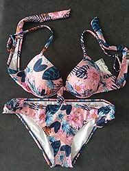 Charmleaks Damen Bikini Set Mit Bügel Und Schalen Cups Bikinis Blumen