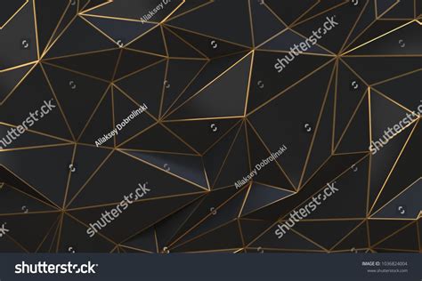 Black And Gold Abstract Triangle Background