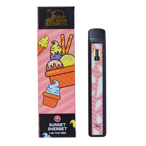 Honey Badger Distillate Vape Pen Sunset Sherbert Canna Craft Collective