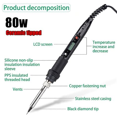 Jual Solder Listrik Digital LCD 80w Soldering Iron 80watt Adjustable