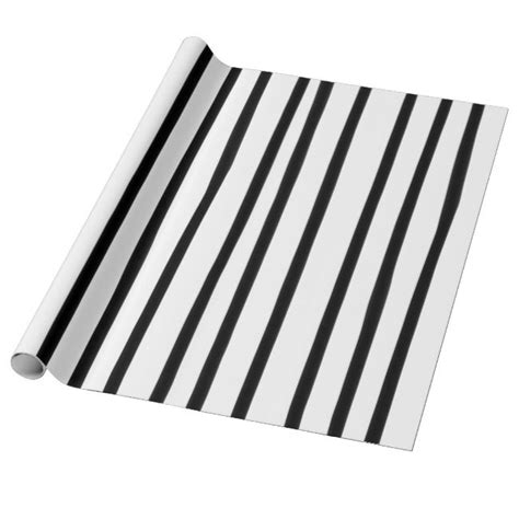 Halloween Black White Crooked Stripe Fun Cute Wrapping Paper Zazzle