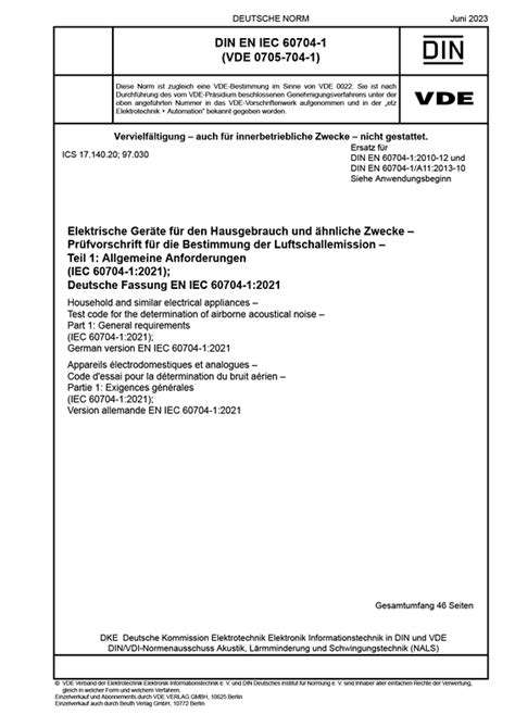 DIN EN IEC 60704-1 VDE 0705-704-1:2023-06 - Standards - VDE Publishing ...