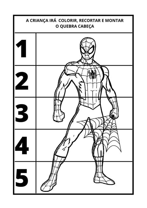 Atividades Do Homem Aranha - Quebra Cabeça do Homem Aranha | Atividade homem aranha educação ...