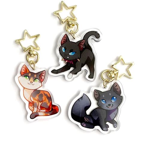 Warrior Cats Keychain Charm Clear Double Sided Acrylic Etsy