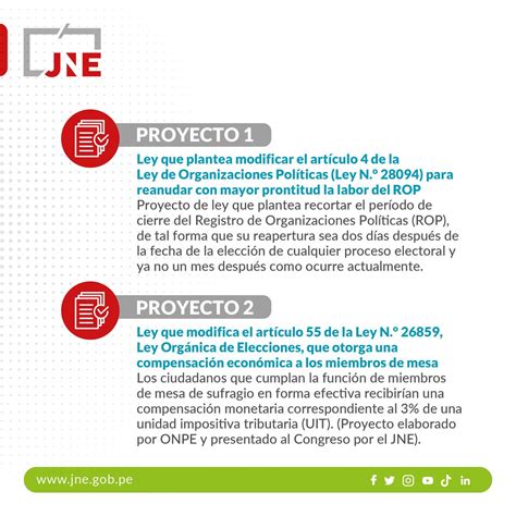 JNE Perú on Twitter JNEInforma Conoce cuáles son los proyectos de