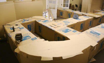 Cardboard box maze spans two rooms and a hallway - Boing Boing